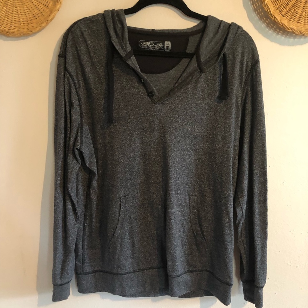 Retrofit Gray V-Neck Sweater Classic Knit